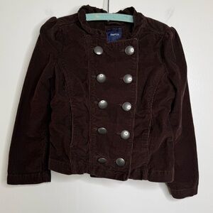 GapKids Brown Corduroy Jacket Kids Size Small 6-7 Ruffles Cotton
